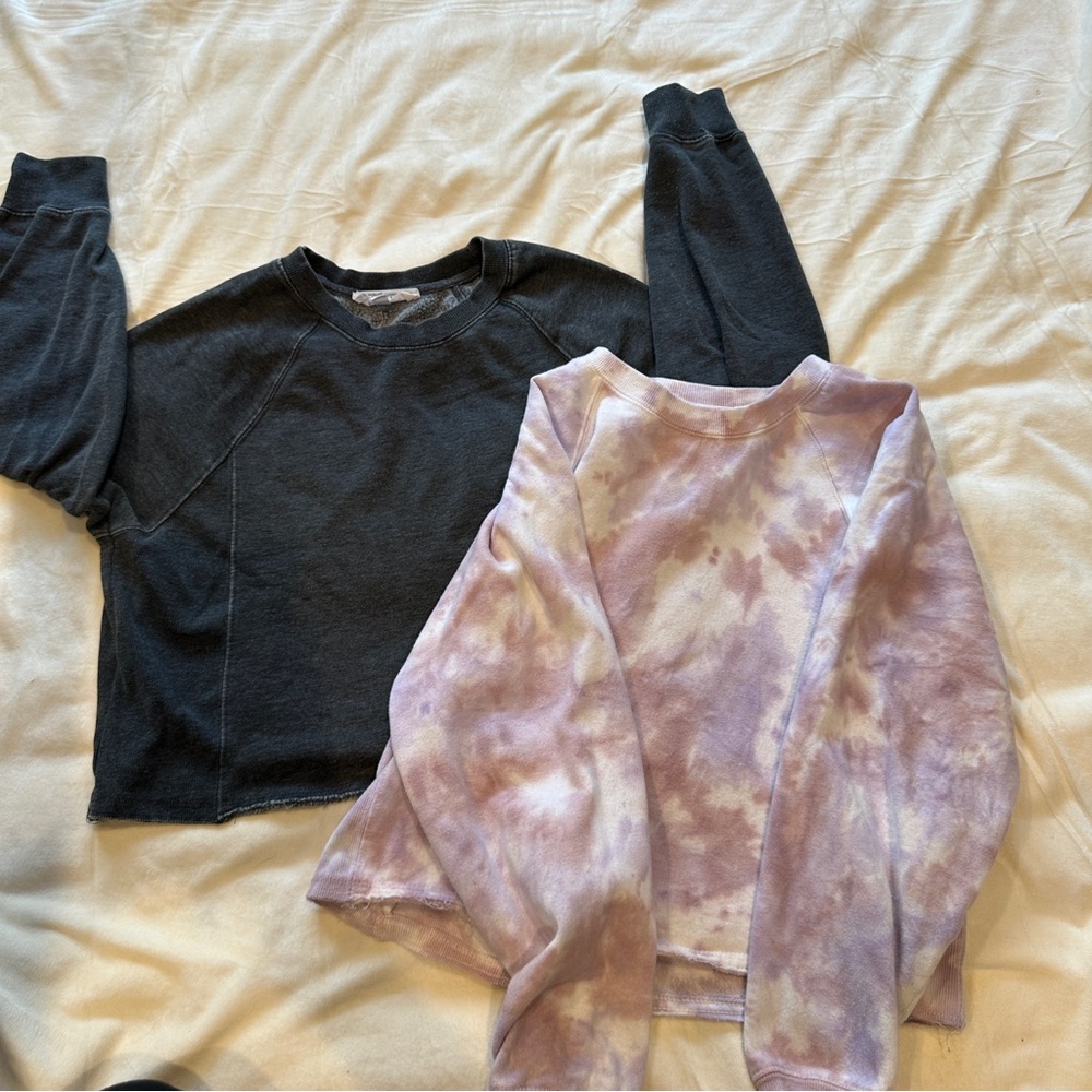 Black and purple/pink tie-dye bundle, Hippie Rose, Cropped